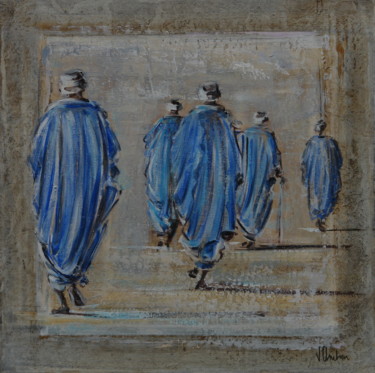 Peinture intitulée "Touaregs" par Valérie Chrétien, Œuvre d'art originale