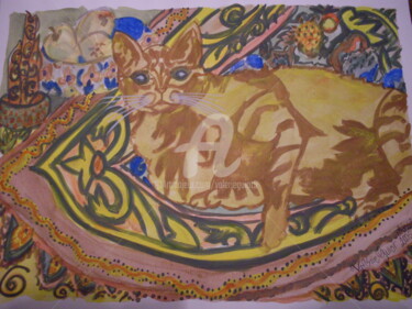 Peinture intitulée "Les chats de Valéri…" par Valerie Guiot, Œuvre d'art originale, Huile
