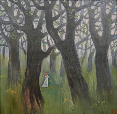 Painting titled "Spring grove" by Valerii Oliinyk, Original Artwork, Oil