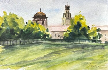 Painting titled "Kharkiv sketch" by Valeriia Prasol, Original Artwork, Watercolor