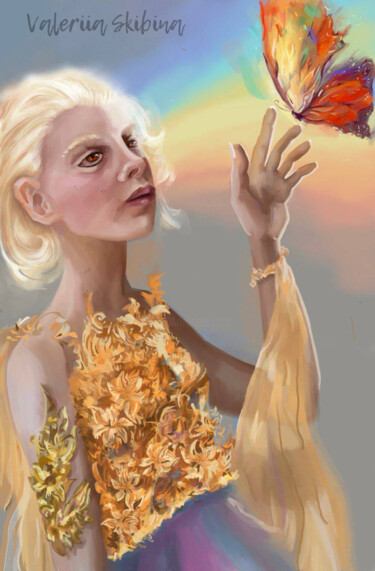 「Бабочка」というタイトルの絵画 Valeriia Skibinaによって, オリジナルのアートワーク, 2Dデジタルワーク
