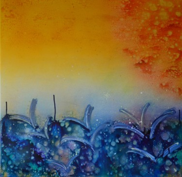 Pittura intitolato "Morgen Sonne im Meer" da Valerijana Krasniqi, Opera d'arte originale, Spray Montato su artwork_cat.