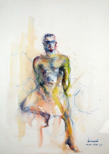 Drawing titled ""studio di nudo mas…" by Valerio Scarapazzi, Original Artwork