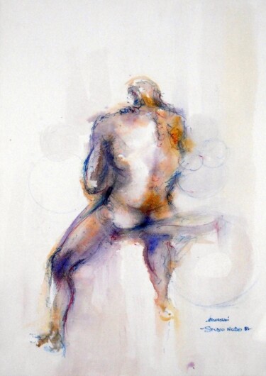 Tekening getiteld ""studio di nudo mas…" door Valerio Scarapazzi, Origineel Kunstwerk