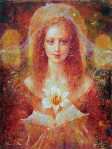 Malerei mit dem Titel "Flower of Her Soul" von Valeriy Kot, Original-Kunstwerk, Öl