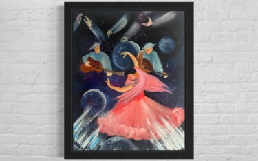 Pittura intitolato "Dancing in the space" da Valeriya Samchileeva, Opera d'arte originale, Olio
