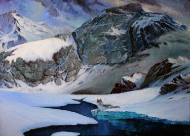 Malerei mit dem Titel "white silence" von Valery Budanov, Original-Kunstwerk, Öl