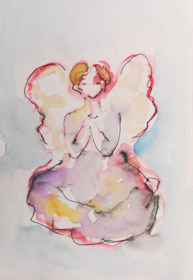 绘画 标题为“Praying angel” 由Kristina Valić, 原创艺术品, 墨