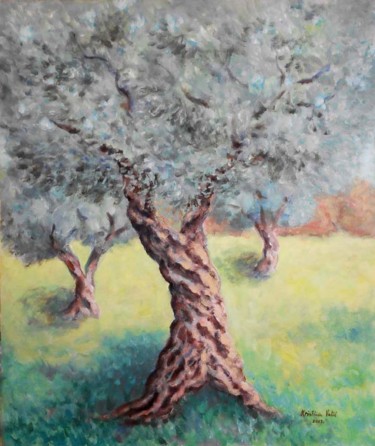 Schilderij getiteld "Olive grove" door Kristina Valić, Origineel Kunstwerk, Acryl