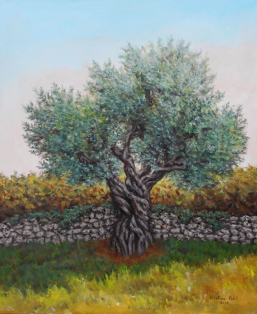 Schilderij getiteld "Olive tree #2" door Kristina Valić, Origineel Kunstwerk, Acryl