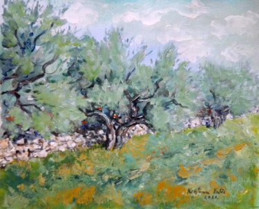 Schilderij getiteld "Olive trees #3" door Kristina Valić, Origineel Kunstwerk, Acryl
