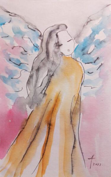 Pittura intitolato "Angel #33" da Kristina Valić, Opera d'arte originale, Acquarello
