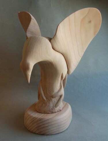Sculpture intitulée "Aigle" par Vall, Œuvre d'art originale, Bois