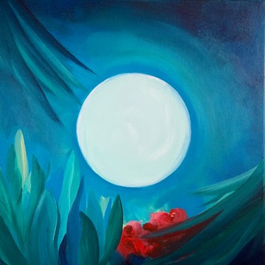 Schilderij getiteld "Blue moon" door Valentina Fedoseeva, Origineel Kunstwerk, Acryl