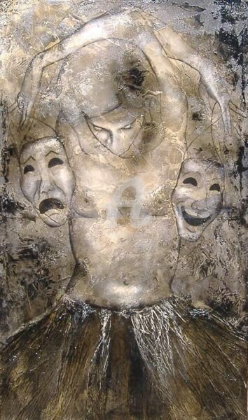 Schilderij getiteld "Bipolaire" door Valou., Origineel Kunstwerk, Acryl