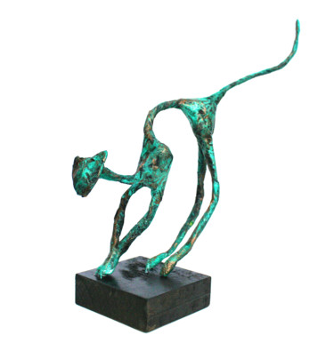 Escultura titulada "Chat en papier bron…" por Vanessa Renoux, Obra de arte original, Media mixtos