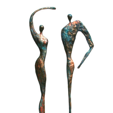 Sculpture titled "Couple longiligne p…" by Vanessa Renoux, Original Artwork, Paper