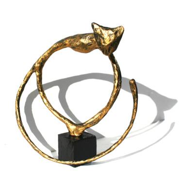 Skulptur mit dem Titel "Petit chat tout en…" von Vanessa Renoux, Original-Kunstwerk, Papier