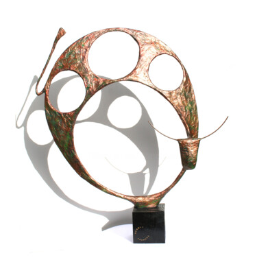 Sculptuur getiteld "Grand taureau chama…" door Vanessa Renoux, Origineel Kunstwerk, Metalen