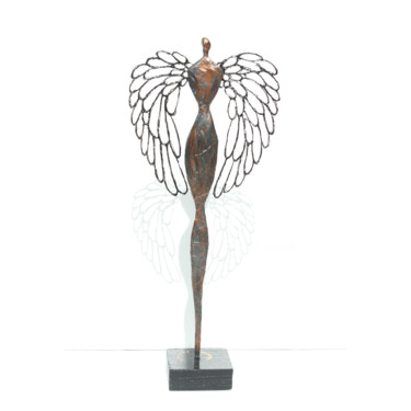 Sculpture titled "Sculpture Ange gard…" by Vanessa Renoux, Original Artwork, Metals
