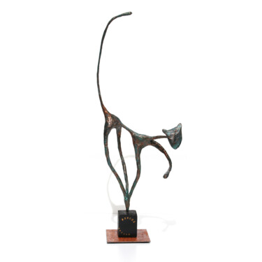 Skulptur mit dem Titel "Sculpture chat joue…" von Vanessa Renoux, Original-Kunstwerk, Metalle
