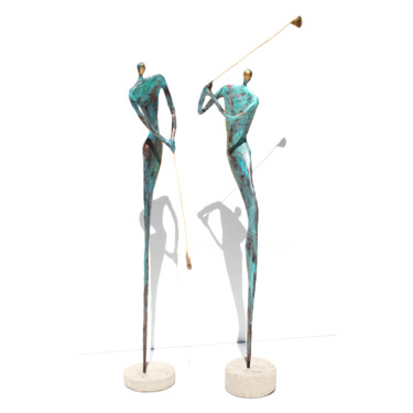 Sculpture titled "sculptures de 2 gol…" by Vanessa Renoux, Original Artwork, Metals