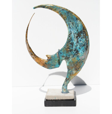 Sculpture titled "Sculpture petit rhi…" by Vanessa Renoux, Original Artwork, Metals