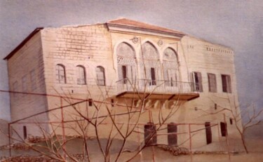 Painting titled "Old house in Ghazir…" by Vani Ghougassian, Original Artwork