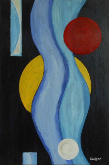 Painting titled "music of the spheres" by Igor Vanzhula, Original Artwork, Oil Mounted on Wood Stretcher frame