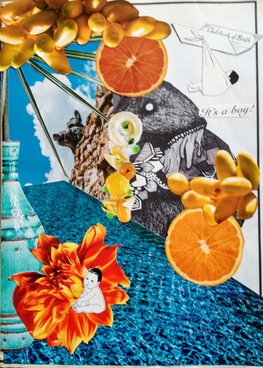 Collages titled "Birth on a sun(ny)d…" by Vanitas-Editions, Original Artwork, Collages
