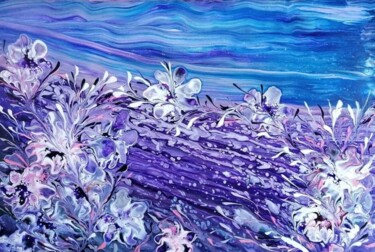 Картина под названием "Violet field" - Vanja Zanze, Подлинное произведение искусства, Акрил