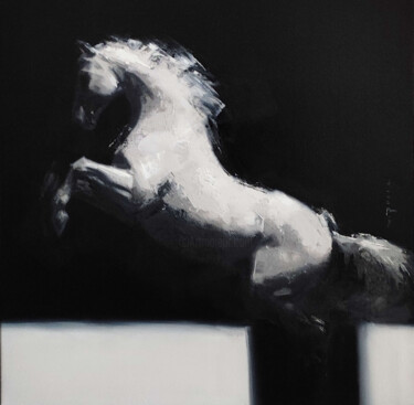 Schilderij getiteld "Levante | Horse" door Vanni Rocca, Origineel Kunstwerk, Olie