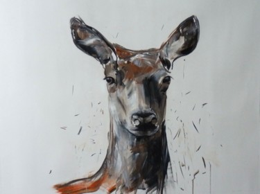 Pittura intitolato "deer-80-100.jpg" da Vanni Boaretto, Opera d'arte originale