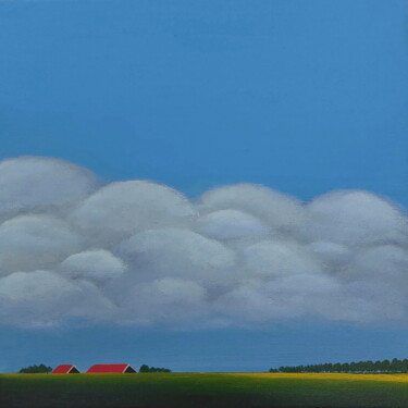 Malerei mit dem Titel "Travelling clouds" von Nelly Van Nieuwenhuijzen, Original-Kunstwerk, Acryl Auf Keilrahmen aus Holz mo…