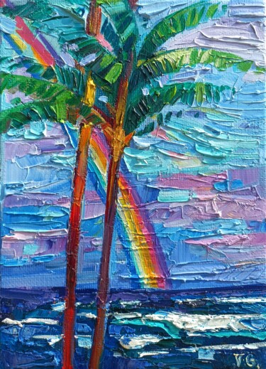 Pittura intitolato "Rainbow in Hawaii" da Vanya Georgieva, Opera d'arte originale, Olio Montato su Telaio per barella in leg…