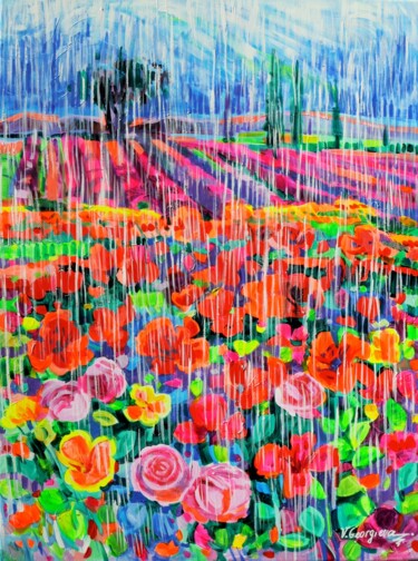 "Purple rain" başlıklı Tablo Vanya Georgieva tarafından, Orijinal sanat, Akrilik Ahşap Sedye çerçevesi üzerine monte edilmiş