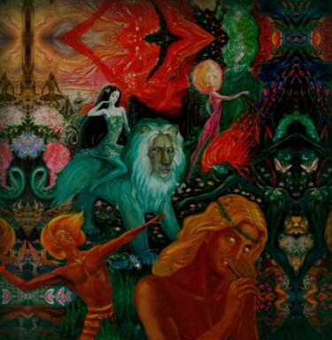 数字艺术 标题为“Прибытие нимфы Руче…” 由Varu Kadis, 原创艺术品, 数字油画