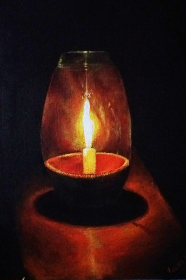 Pintura titulada "Night Lantern" por Varun N Rao, Obra de arte original, Acrílico