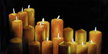 Peinture intitulée "Prayer Candles" par Varun N Rao, Œuvre d'art originale, Acrylique