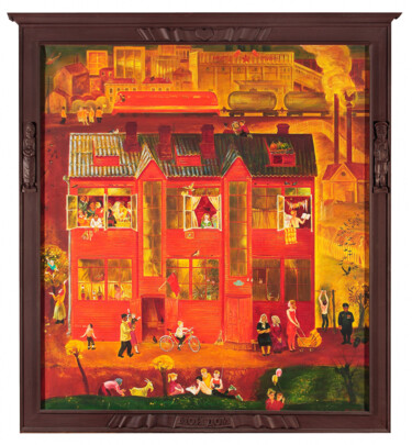 Картина под названием "My House" - Vasil Sumarau, Подлинное произведение искусства, Масло