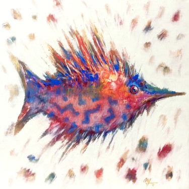 Pintura intitulada "The Fish Knows (III)" por Vasile Marius Lupu, Obras de arte originais, Óleo