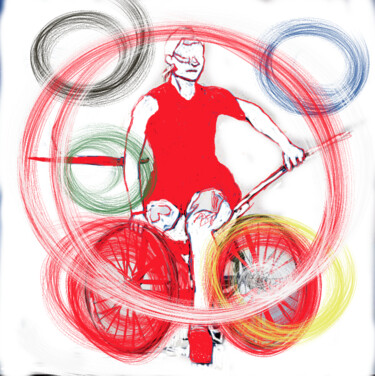 Digital Arts με τίτλο "Red - Olympic Games…" από Vasileia Sarri, Αυθεντικά έργα τέχνης, Ψηφιακή ζωγραφική