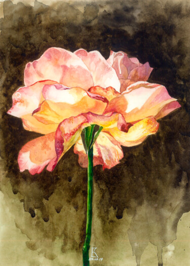 绘画 标题为“Rose mood” 由Vasilisa, 原创艺术品, 水彩