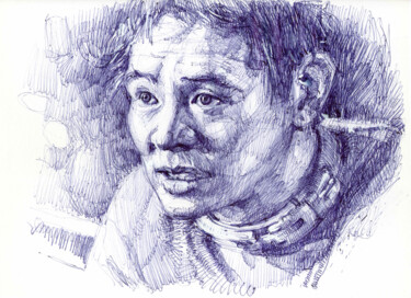 Drawing titled "Jet Li" by Vasyl Kovach, Original Artwork