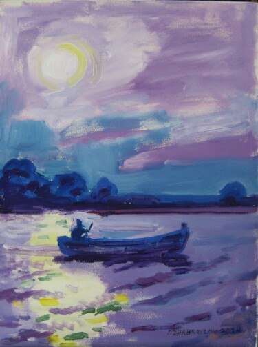 Painting titled "Danube" by Vasyl, Original Artwork, Oil