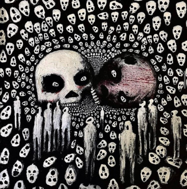 Malerei mit dem Titel "Dead gods" von Vaxo Lang, Original-Kunstwerk, Acryl