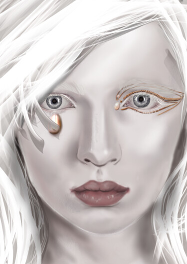 Digitale Kunst getiteld "Sad Queen" door Vdlobry, Origineel Kunstwerk, Digitaal Schilderwerk