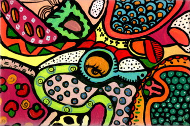Peinture intitulée "colorful abstract d…" par Veera Zukova, Œuvre d'art originale, Acrylique