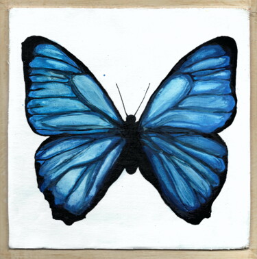 Painting titled "399. Butterfly" by Veera Zukova, Original Artwork, Acrylic Mounted on Wood Panel