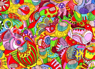 Pintura titulada "612. Colorful Abstr…" por Veera Zukova, Obra de arte original, Acrílico